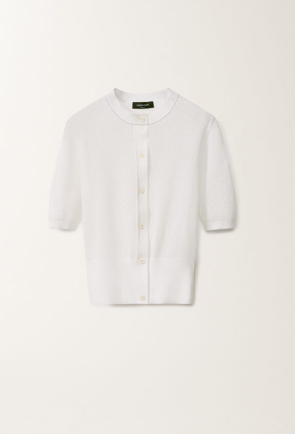 Fabiana Filippi Organic cotton cardigan, optical white WHITE MAD275F501L3340000