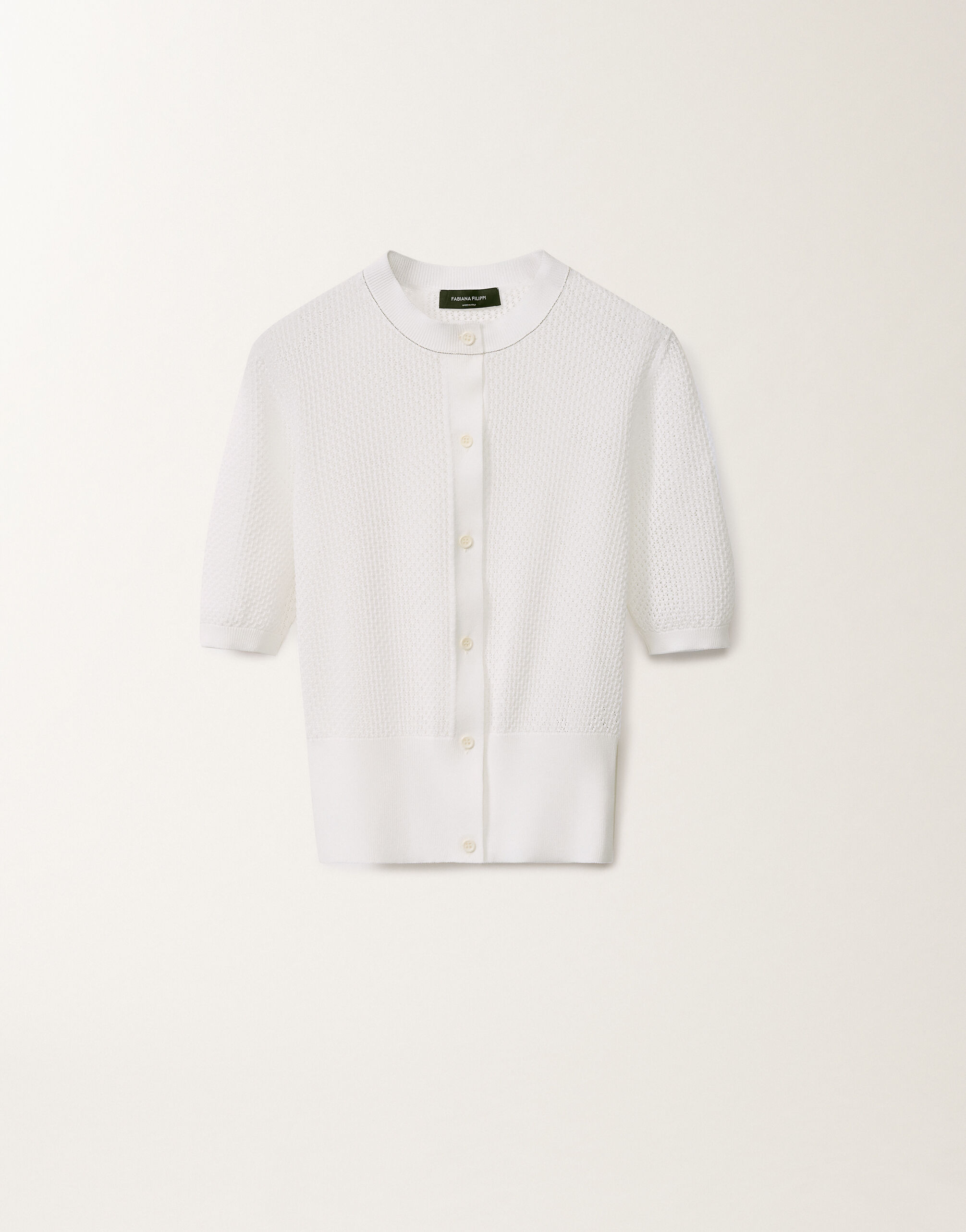 Fabiana Filippi Organic cotton cardigan, optical white WHITE MAD275F501L3340000