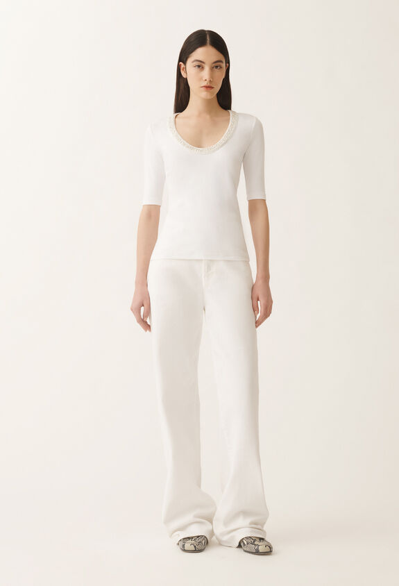 Fabiana Filippi Jersey T-shirt, optical white and white WHITE JED275F151L4540000