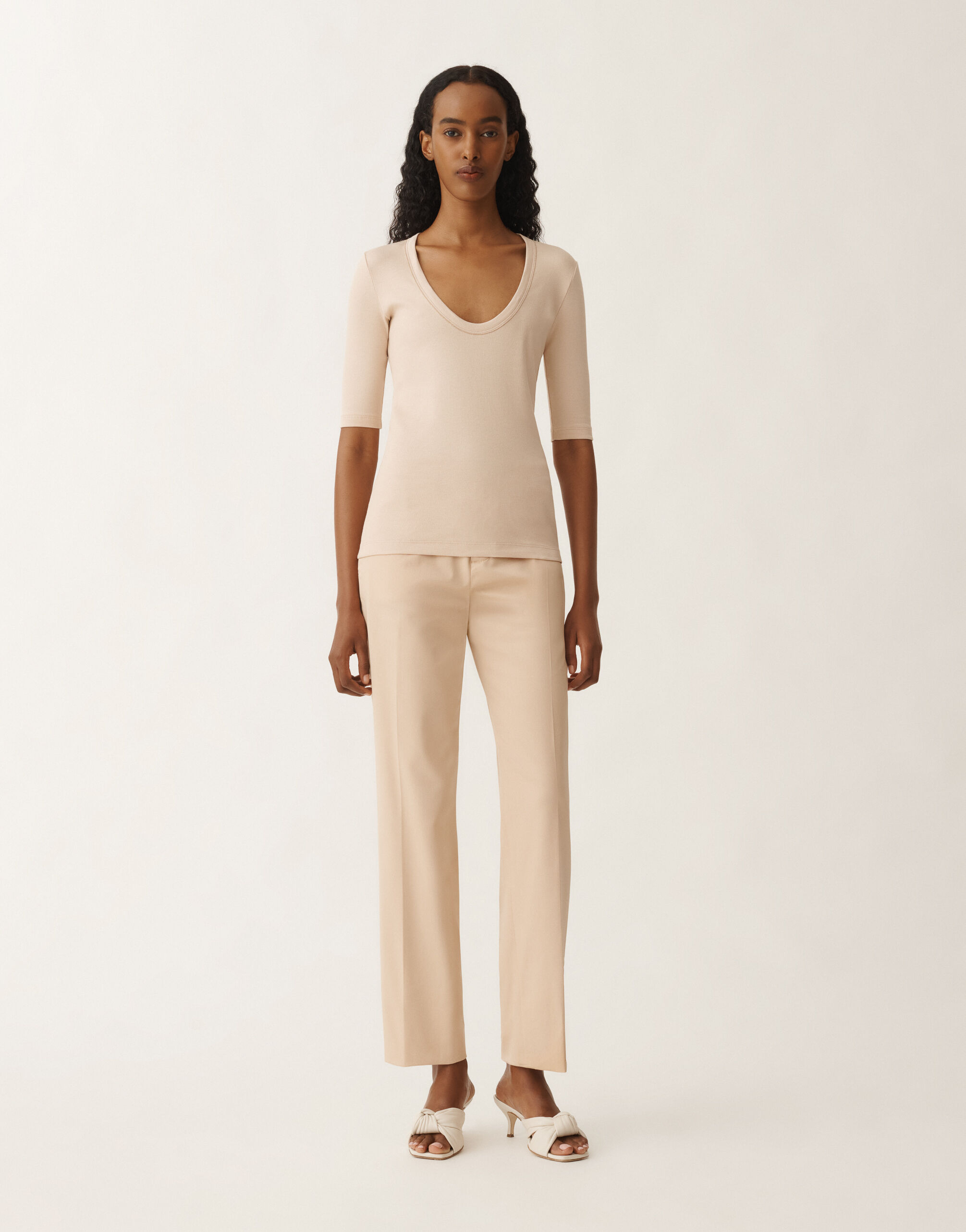 T-shirt in jersey, sabbia da Donna | Fabiana Filippi®