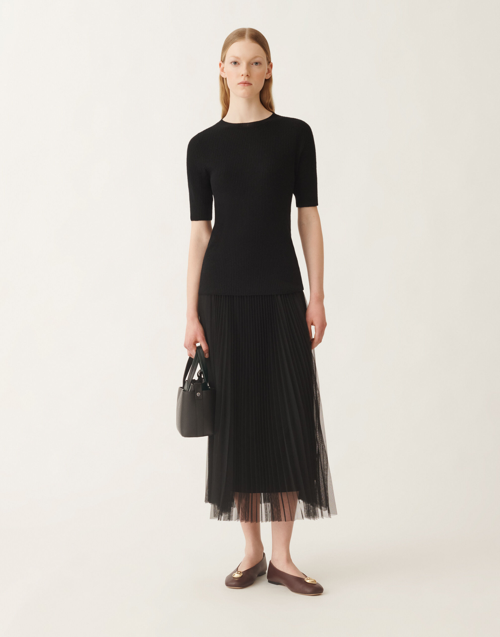 Fabiana Filippi Gonna ampia in tulle, nero Nero GND215F426L5480000