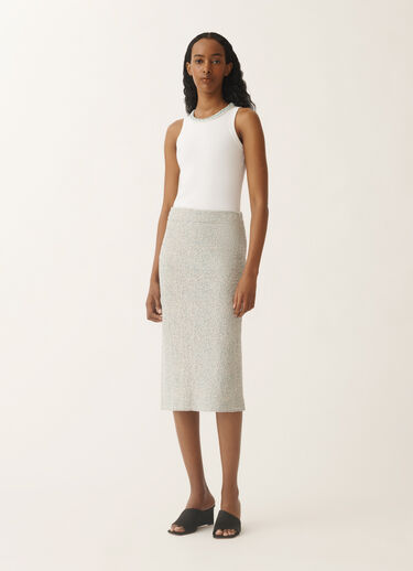 Fabiana Filippi Lurex knit tweed skirt, aqua green and vanilla VANILLA/AQUAGREEN GND275F778L3660000