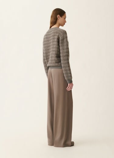 Fabiana Filippi Platinum and mohair sweater with sequin stripes, falcon Falcon MAD226F452M4200000