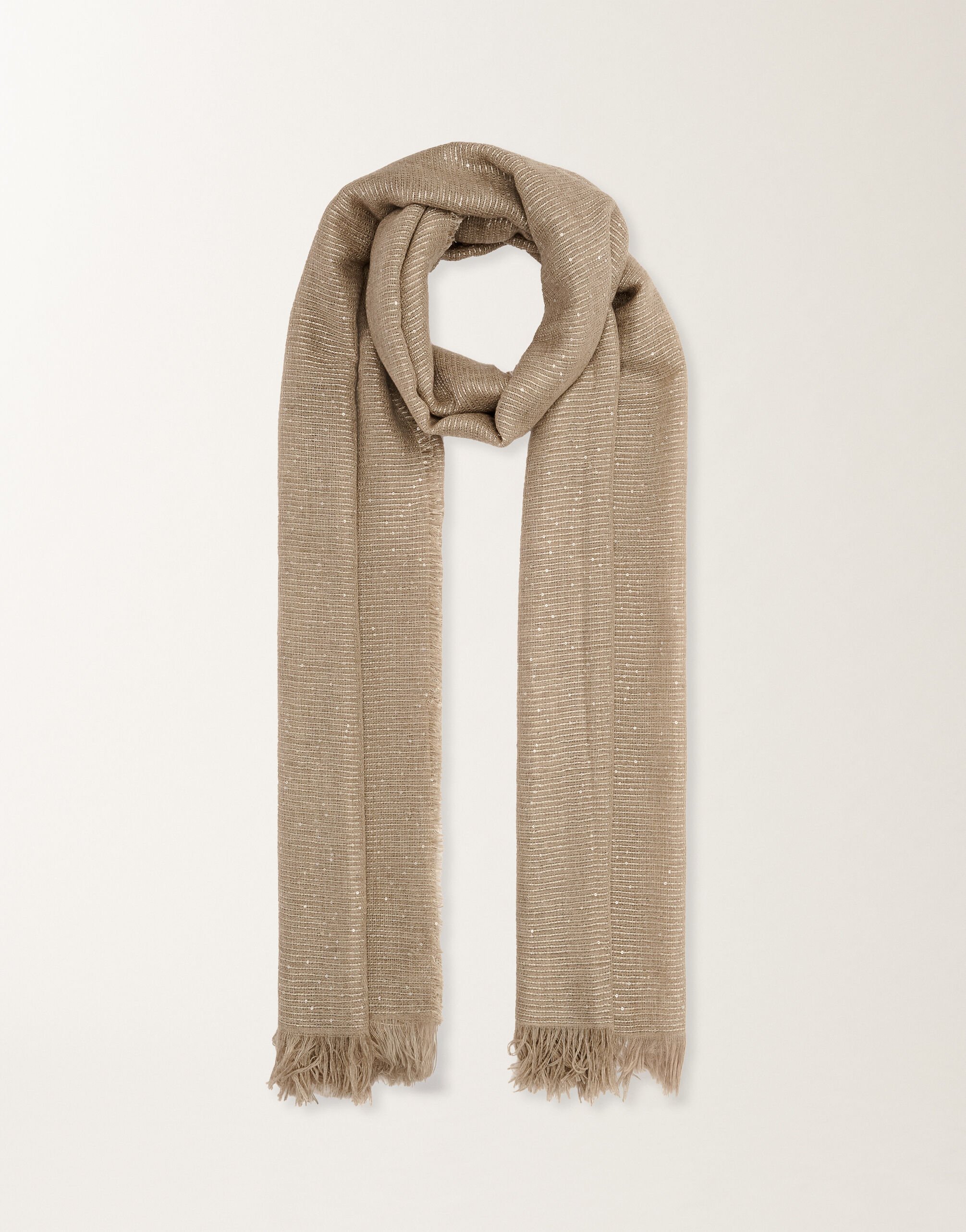 Fabiana Filippi Schal aus einer Kaschmirmischung mit Pailletten, seilbraun Beige SAD215A881L8000000