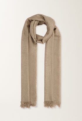 Fabiana Filippi Cashmere blend scarf with sequins, rope BEIGE SAD215A881L8000000