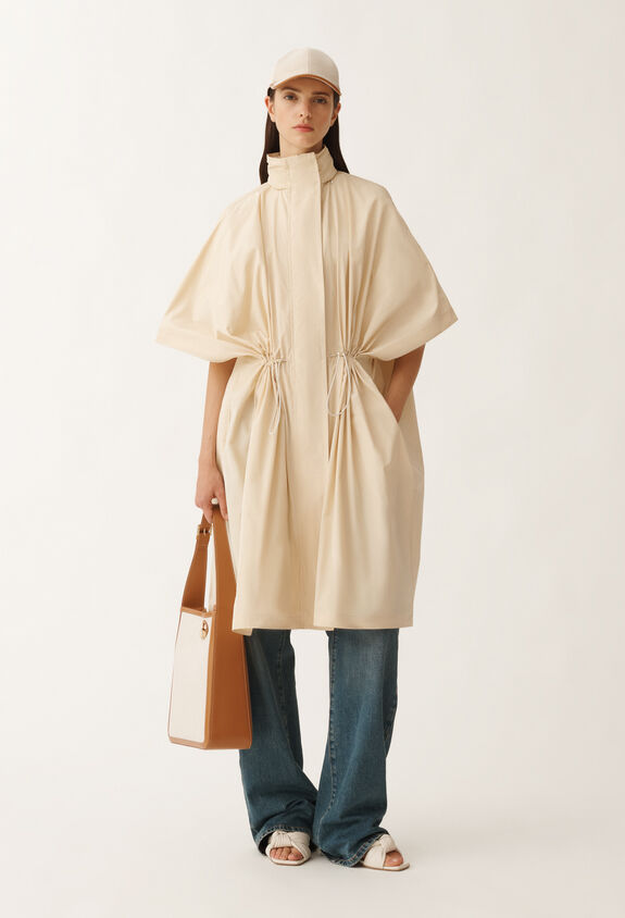 Fabiana Filippi Technical taffeta cape, vanilla WHITE CTD265F252L2950000