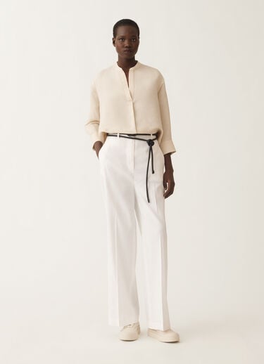 Fabiana Filippi Stretch viscose and linen trousers, optical white OPTICAL WHITE PADC02F411H5490000