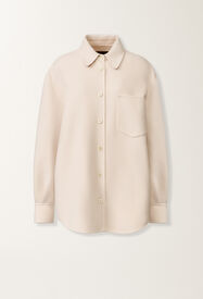 Fabiana Filippi Camisa larga de lana doble, kasha Beige CTD266F245L7360000