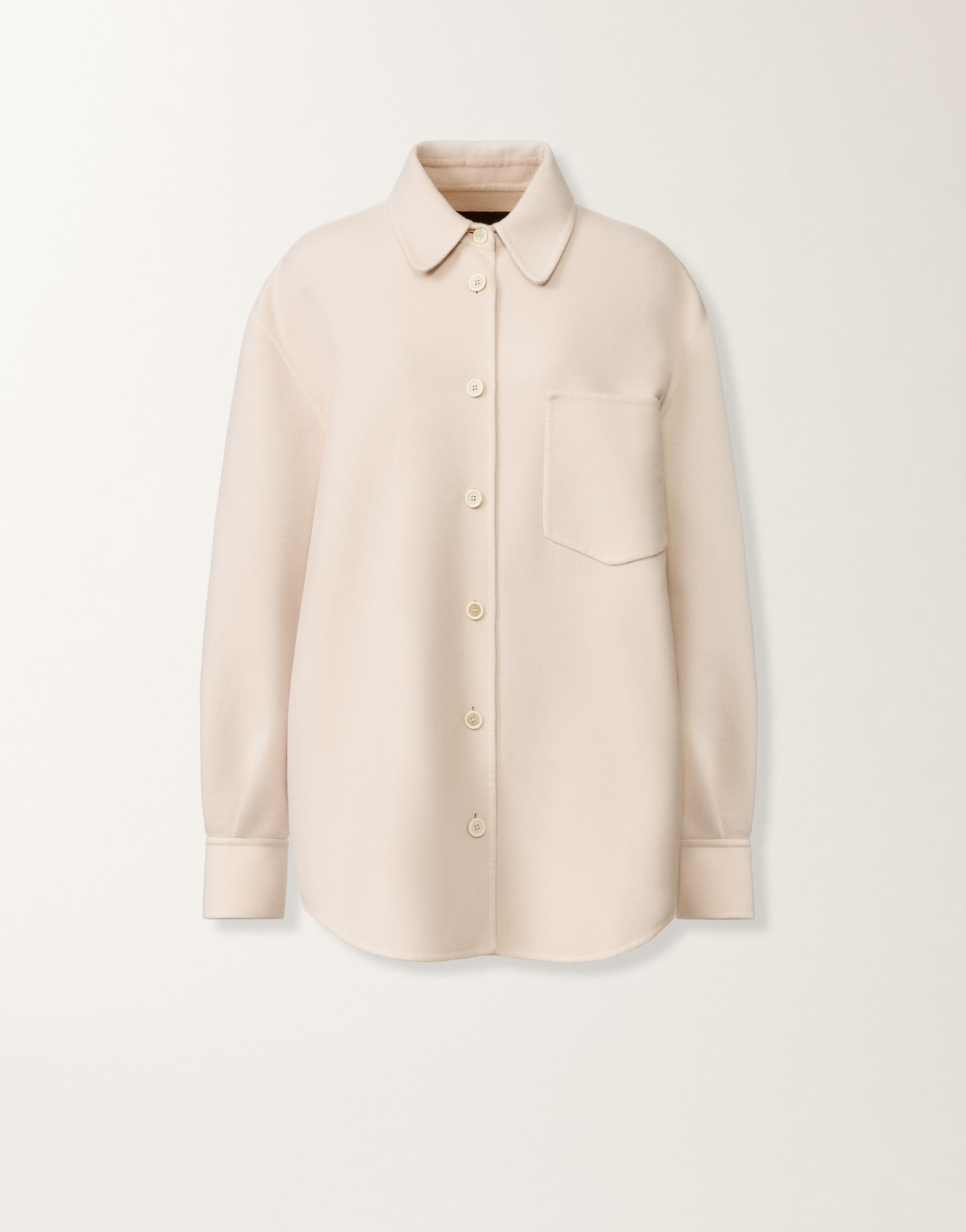 Fabiana Filippi Long shirt in double wool, kasha Beige CTD266F245L7360000