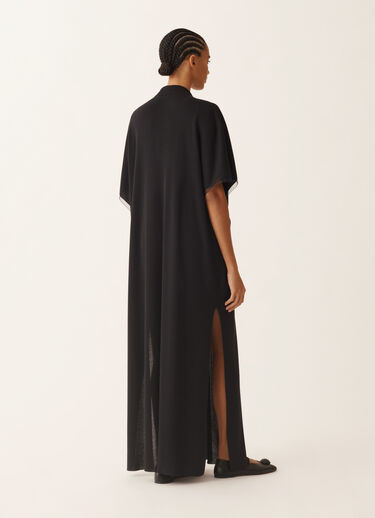 Fabiana Filippi Kaftán de viscosa resplandeciente en azul medianoche AZUL MEDIANOCHE ABD276F604M1090000