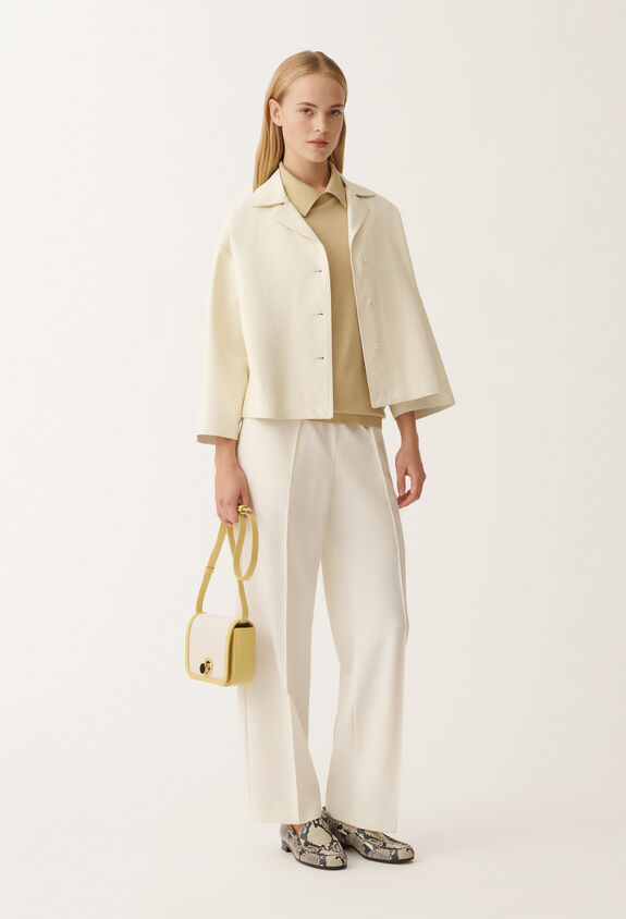Fabiana Filippi Heavy nappa leather jacket, butter WHITE PLD265F232L2890000