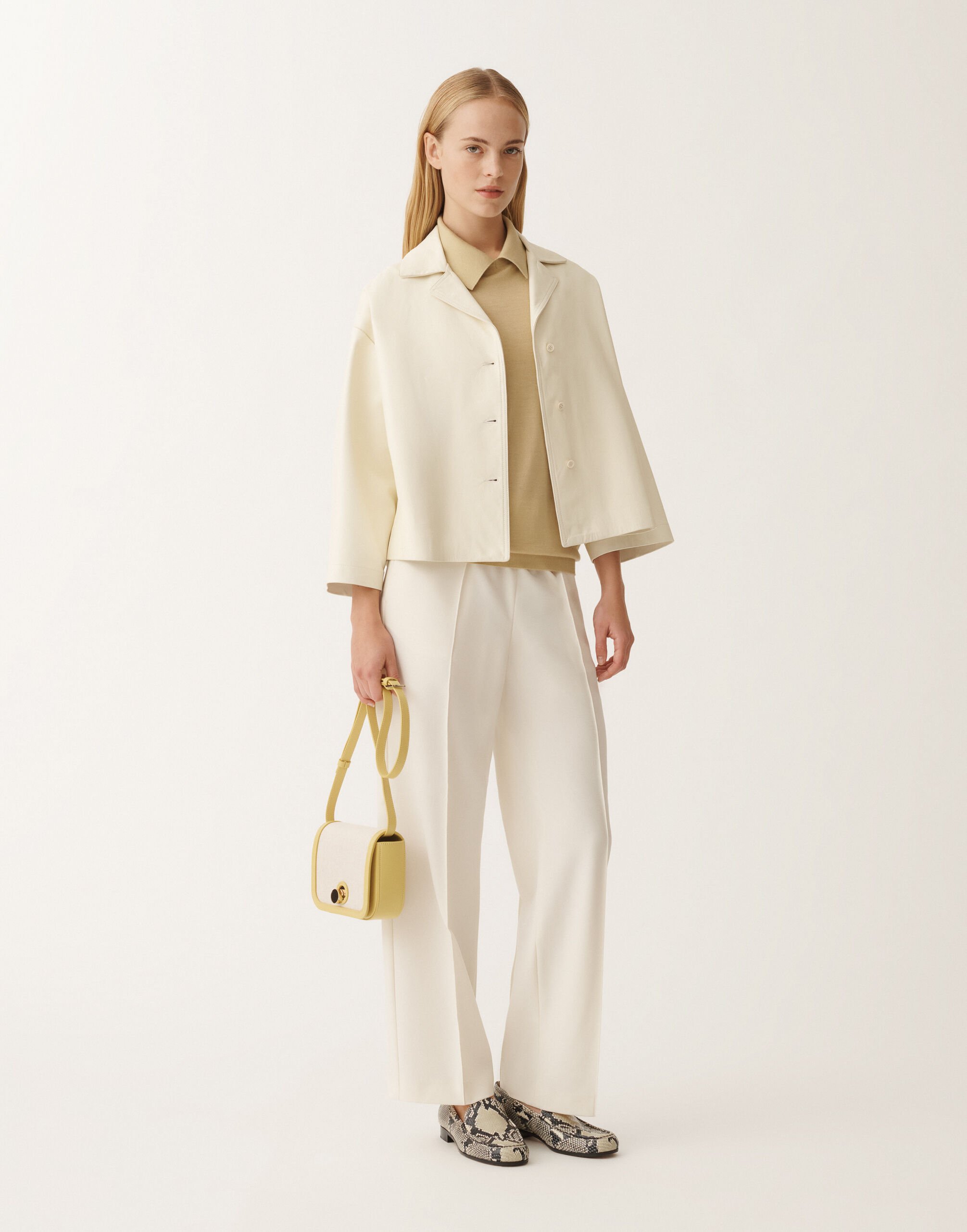 Fabiana Filippi Veste en cuir nappa épais, beurre BLANC PLD265F232L2890000