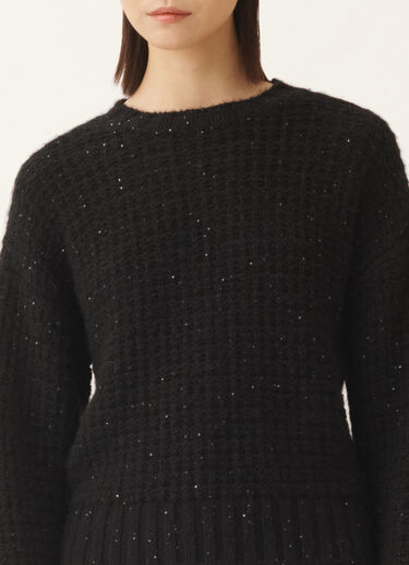 Fabiana Filippi Platinum sweater with sequins, black Black MAD225F104L6170000