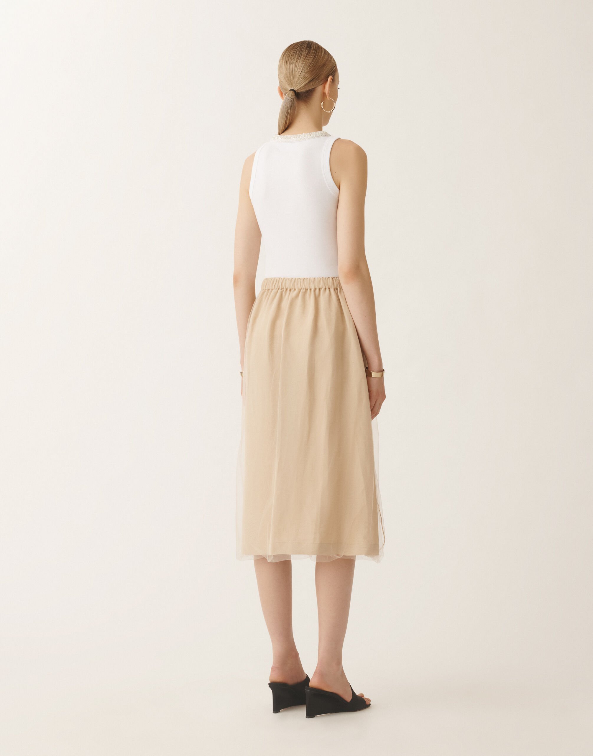Fabiana Filippi Linen and viscose skirt, sand SAND GND275F848L3540000