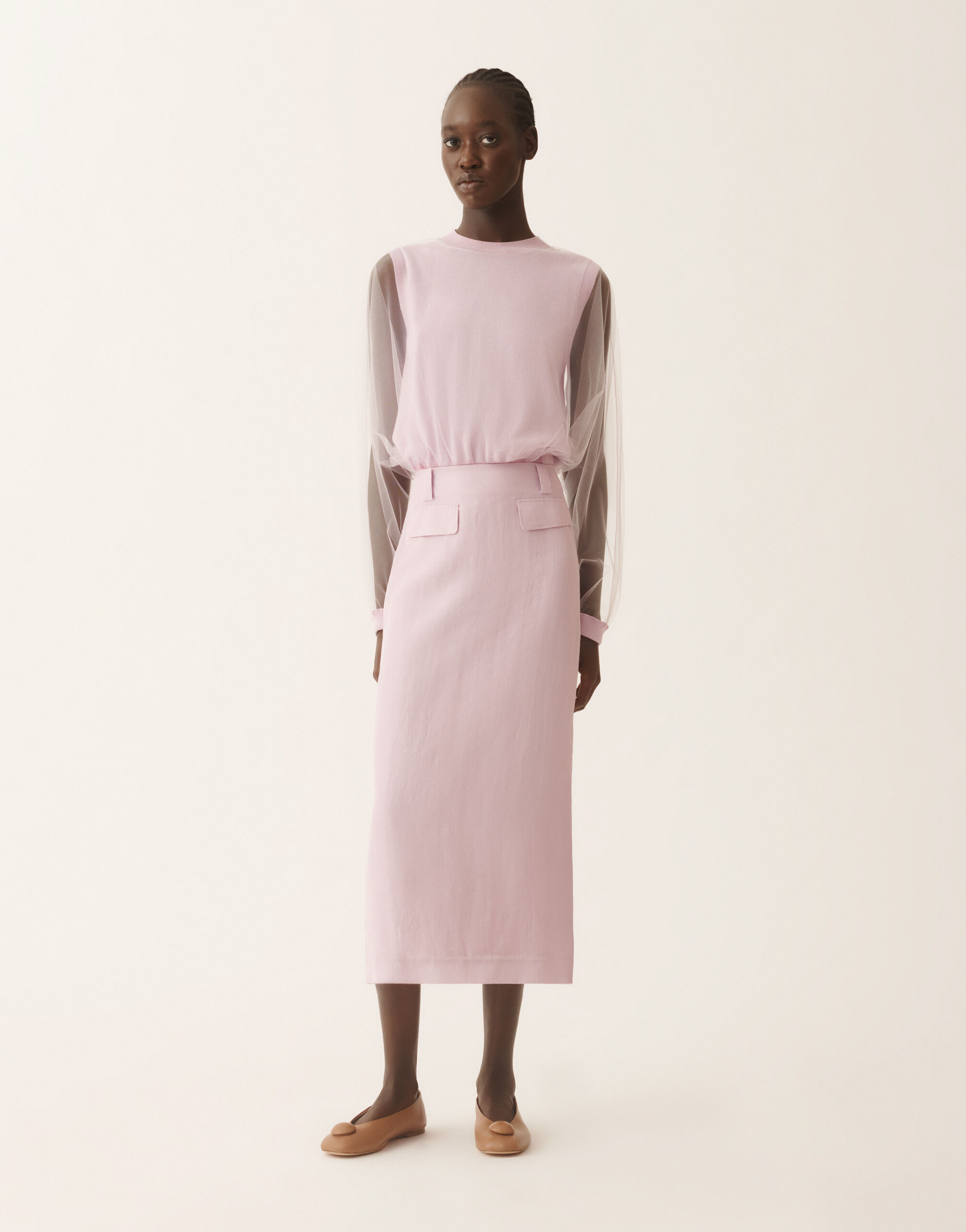 Fabiana Filippi Fließender Bleistiftrock, Lila-Rosa Fliederrosa GND266F399D9540000