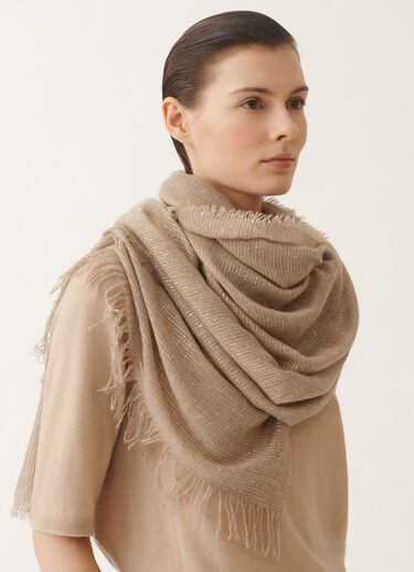 Fabiana Filippi Schal aus einer Kaschmirmischung mit Pailletten, seilbraun Beige SAD215A881L8000000
