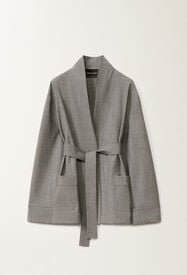 Fabiana Filippi Jacke aus Cool Wool, felsgrau meliert GRAU GCD265F333D6200000
