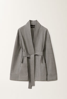 Fabiana Filippi Jacke aus Cool Wool, felsgrau meliert GRAU GCD265F333D6200000