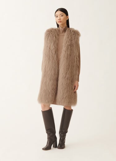 Fabiana Filippi Shearling Langhaarweste, bark Braun PLD225F709L6440000