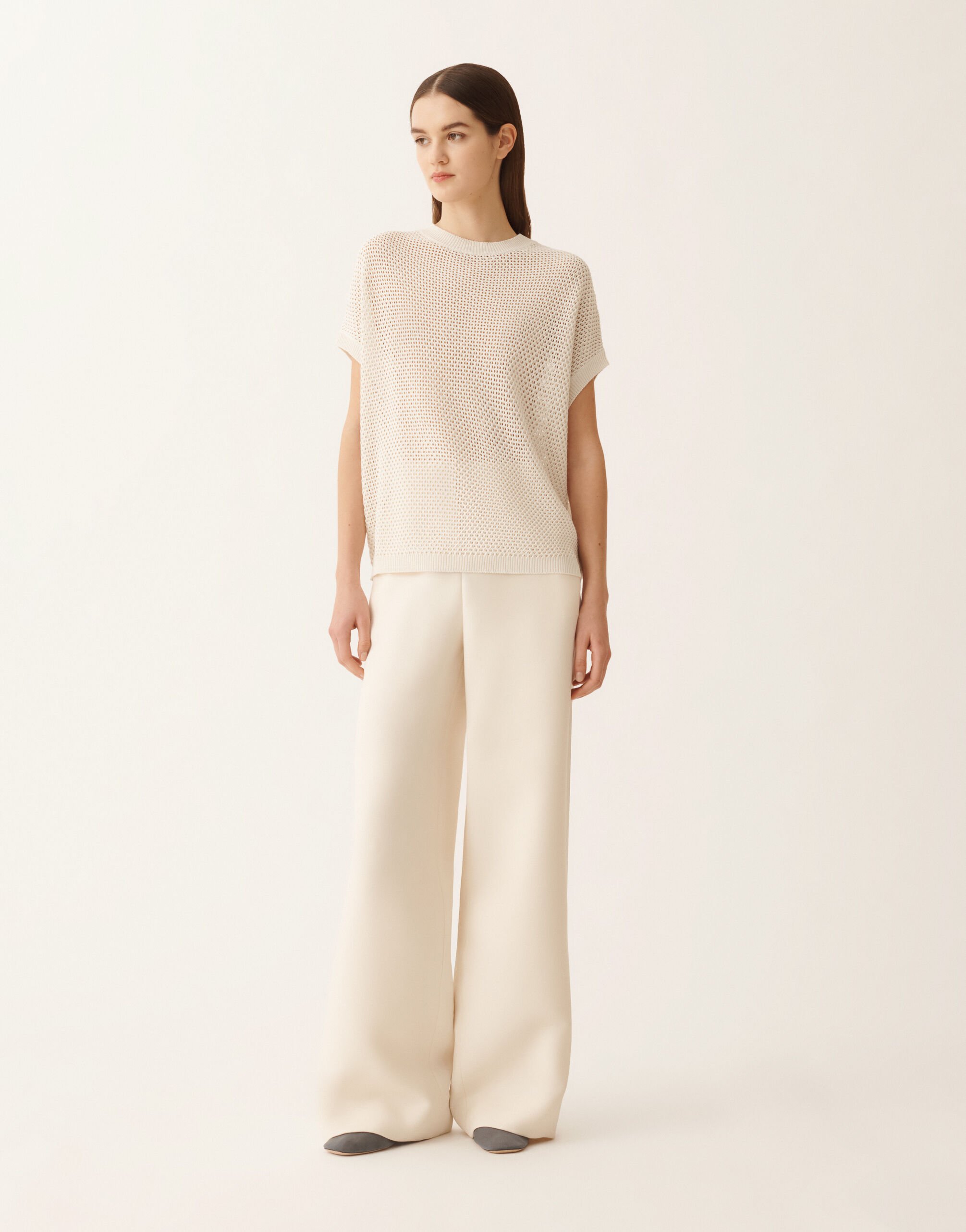 Cappa in cotone organico con viscosa brillante, burro Fabiana Filippi Cappa in cotone organico con viscosa brillante, burro BURRO MAD276F495M1330000