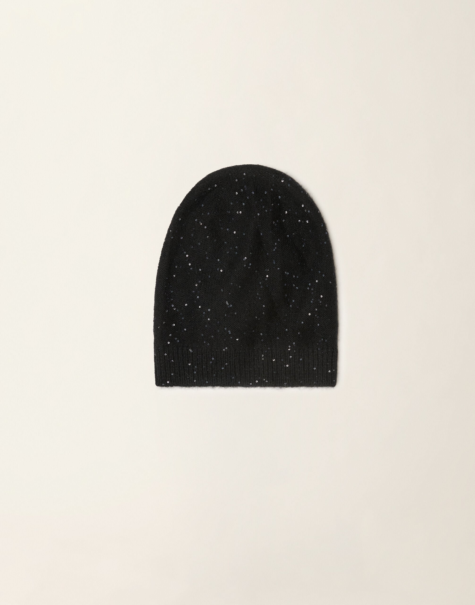 Fabiana Filippi Mütze aus Paillettengarn, Schwarz Schwarz SAD216A882D2960000