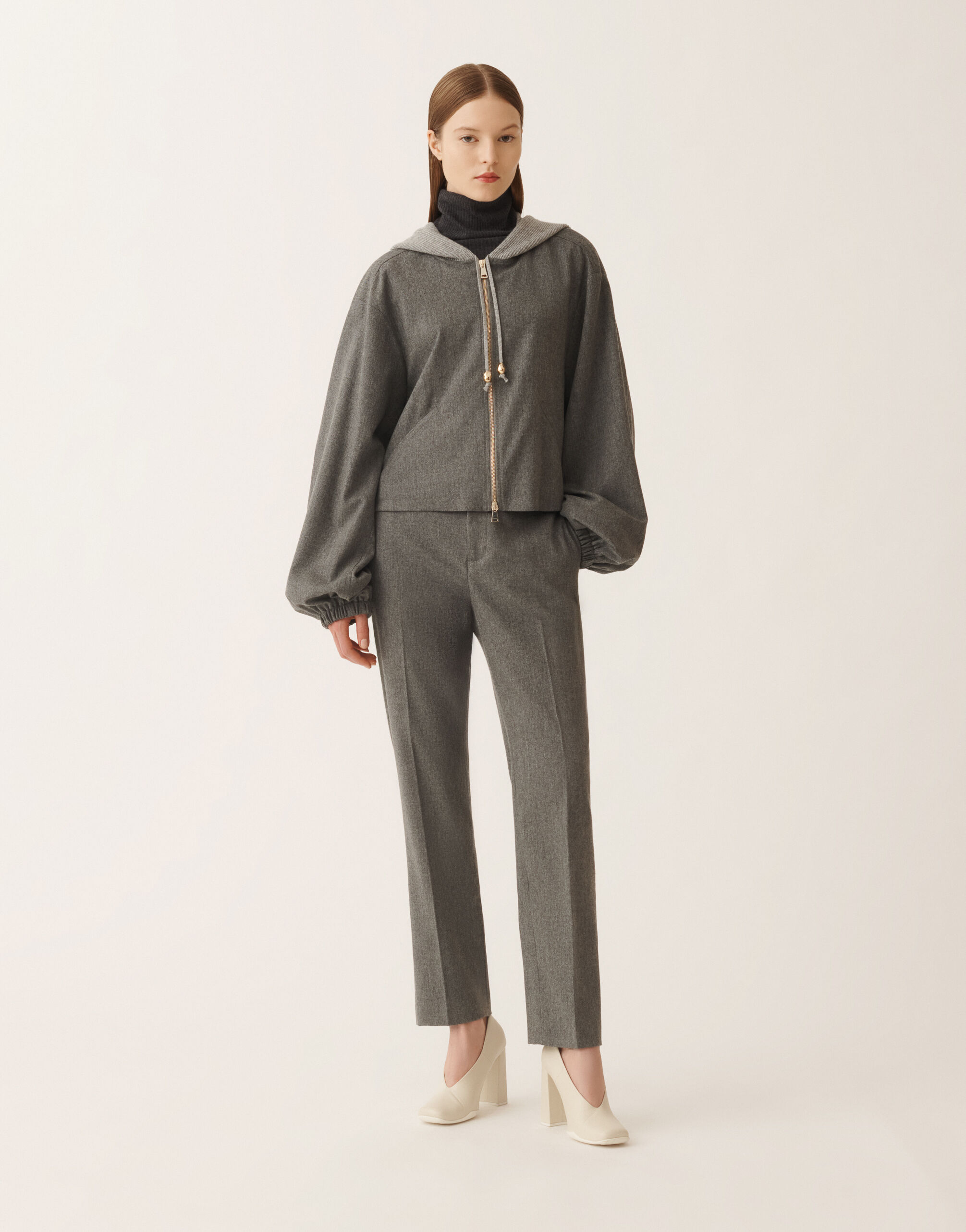 Fabiana Filippi Bomber en flanelle, rock Gris GCD225F555L6750000