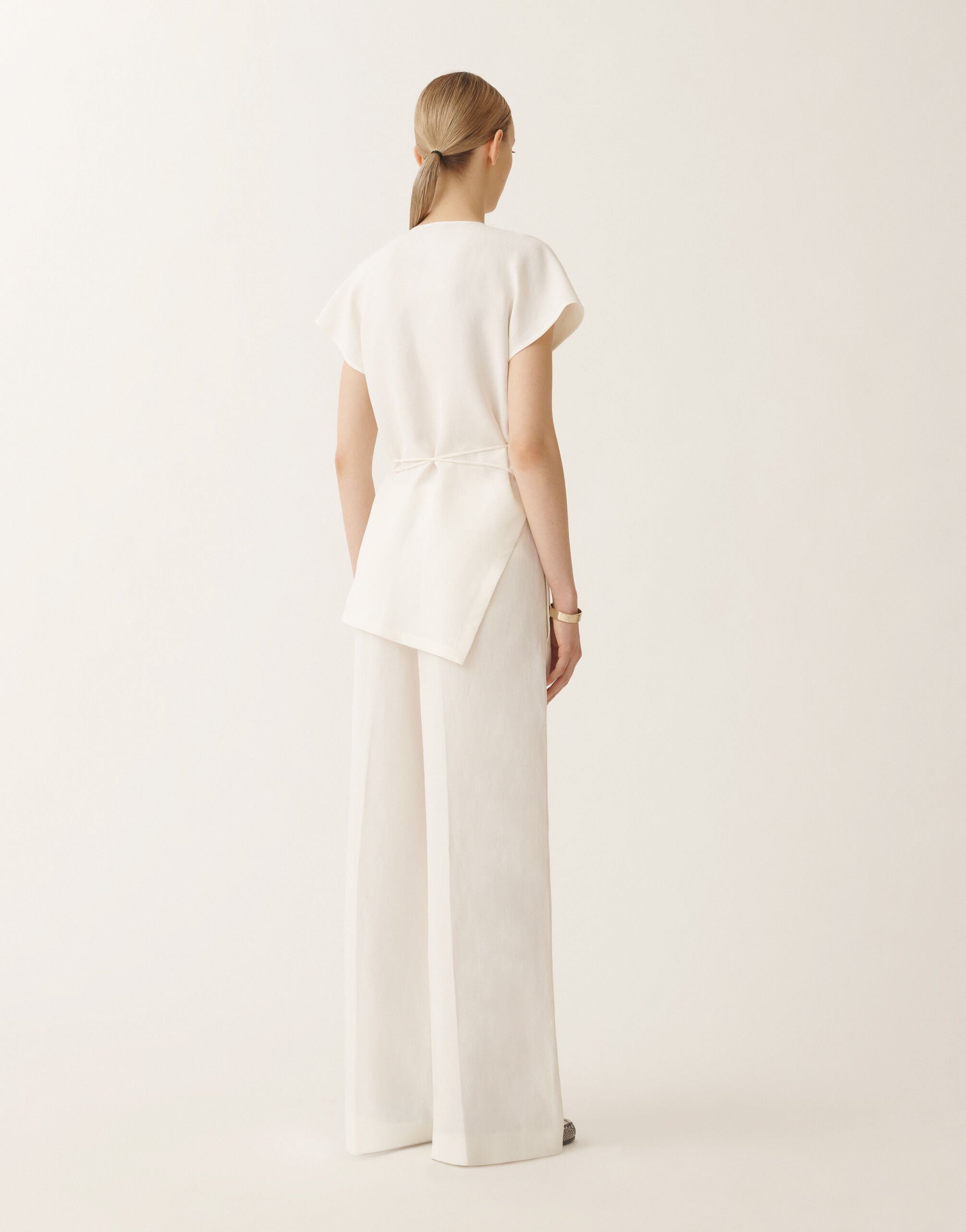 Fabiana Filippi Wickeltop aus Leinen und Viskose, weiß WEISS TPD275F731D5440000