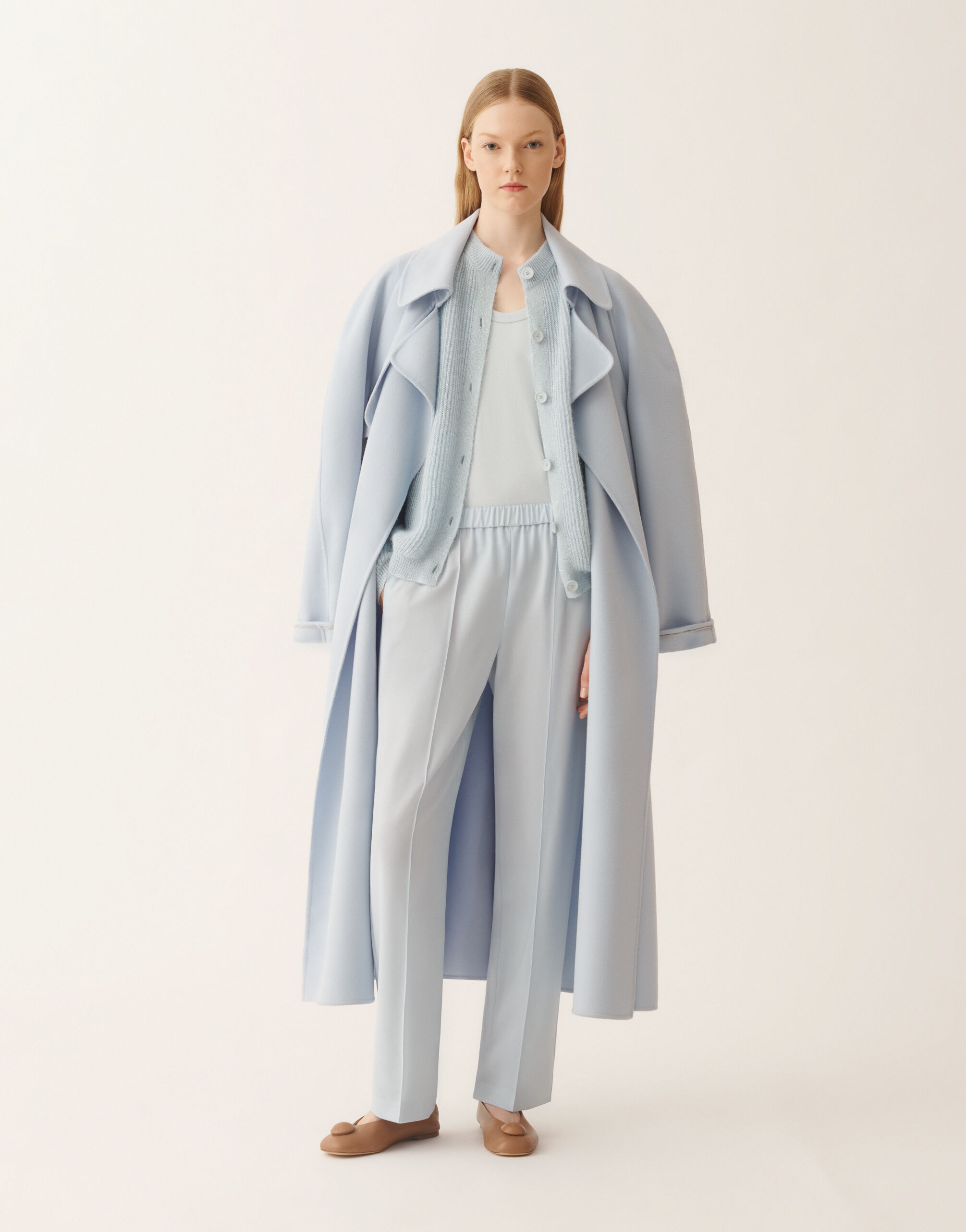 レディースMohair cardigan with sequins, aqua ニットウェア