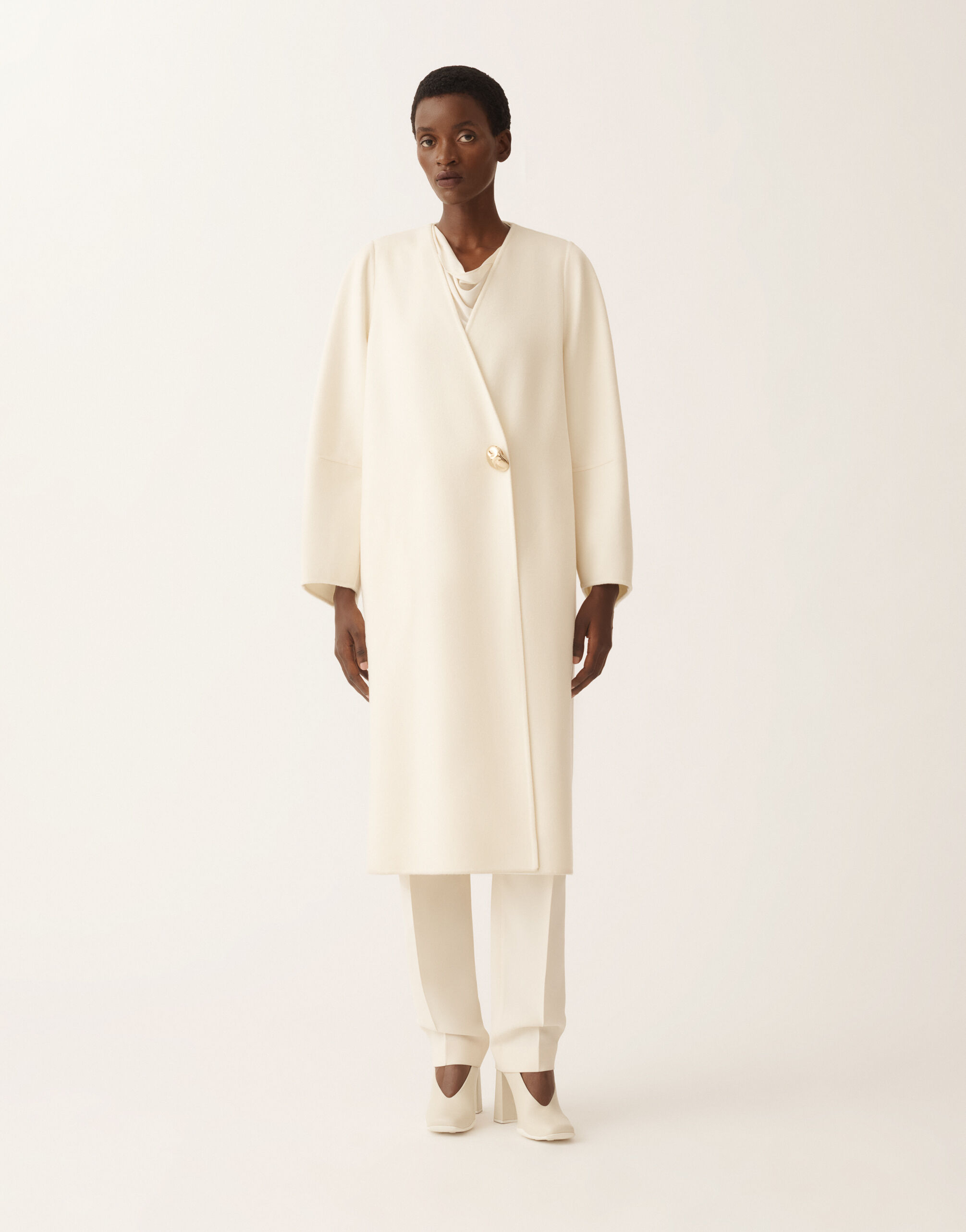 Double cashmere coat, white for Women | Fabiana Filippi®