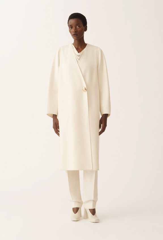 Fabiana Filippi Double cashmere coat, white WHITE CTD215F237D3380000