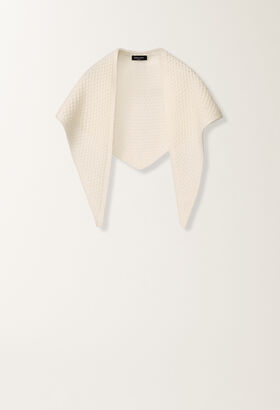 Fabiana Filippi Platinum mohair scarf, raffia WHITE SAD215A919L5510000