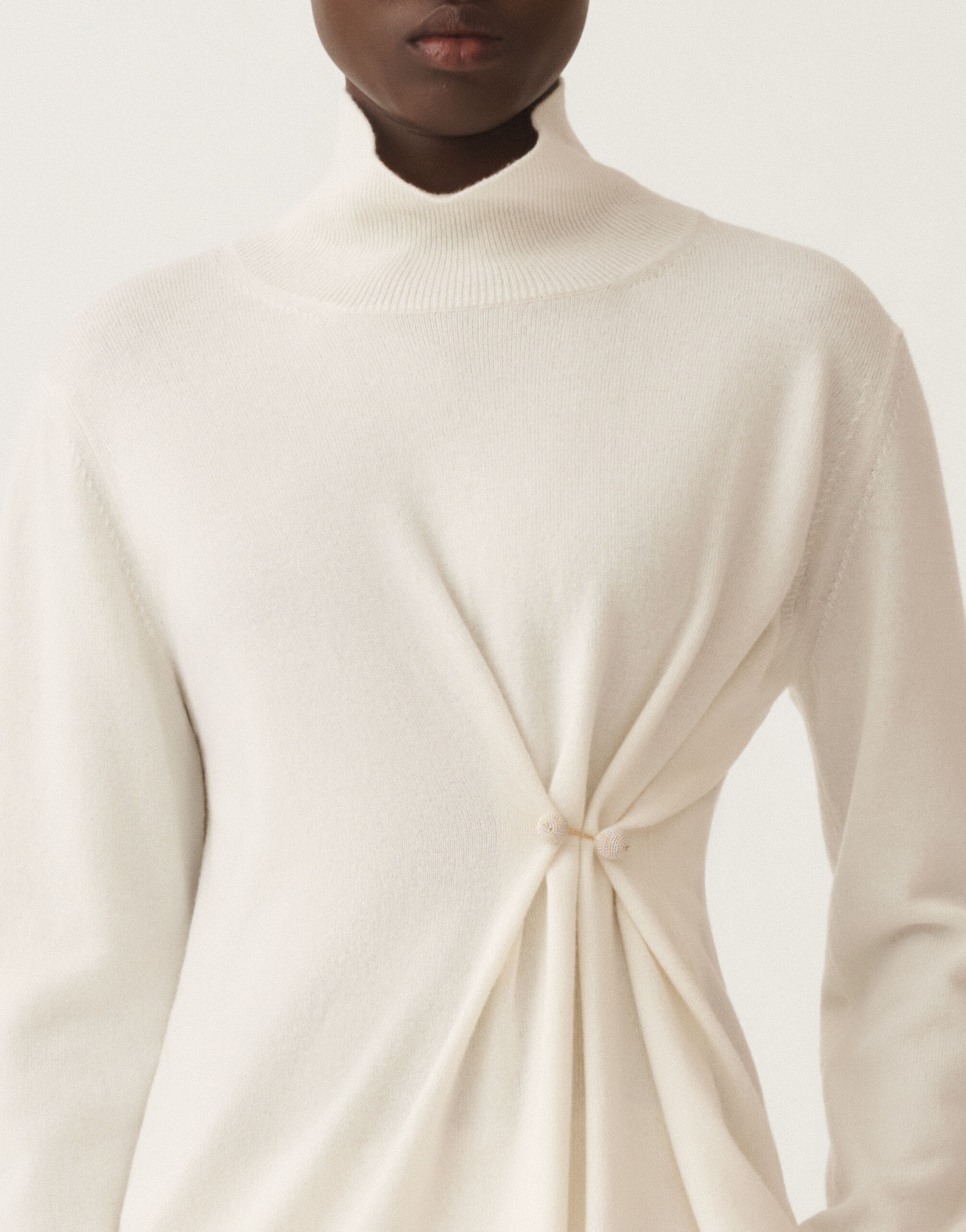 Fabiana Filippi Maglia in Platinum, rafia BIANCO MAD215F058L5170000