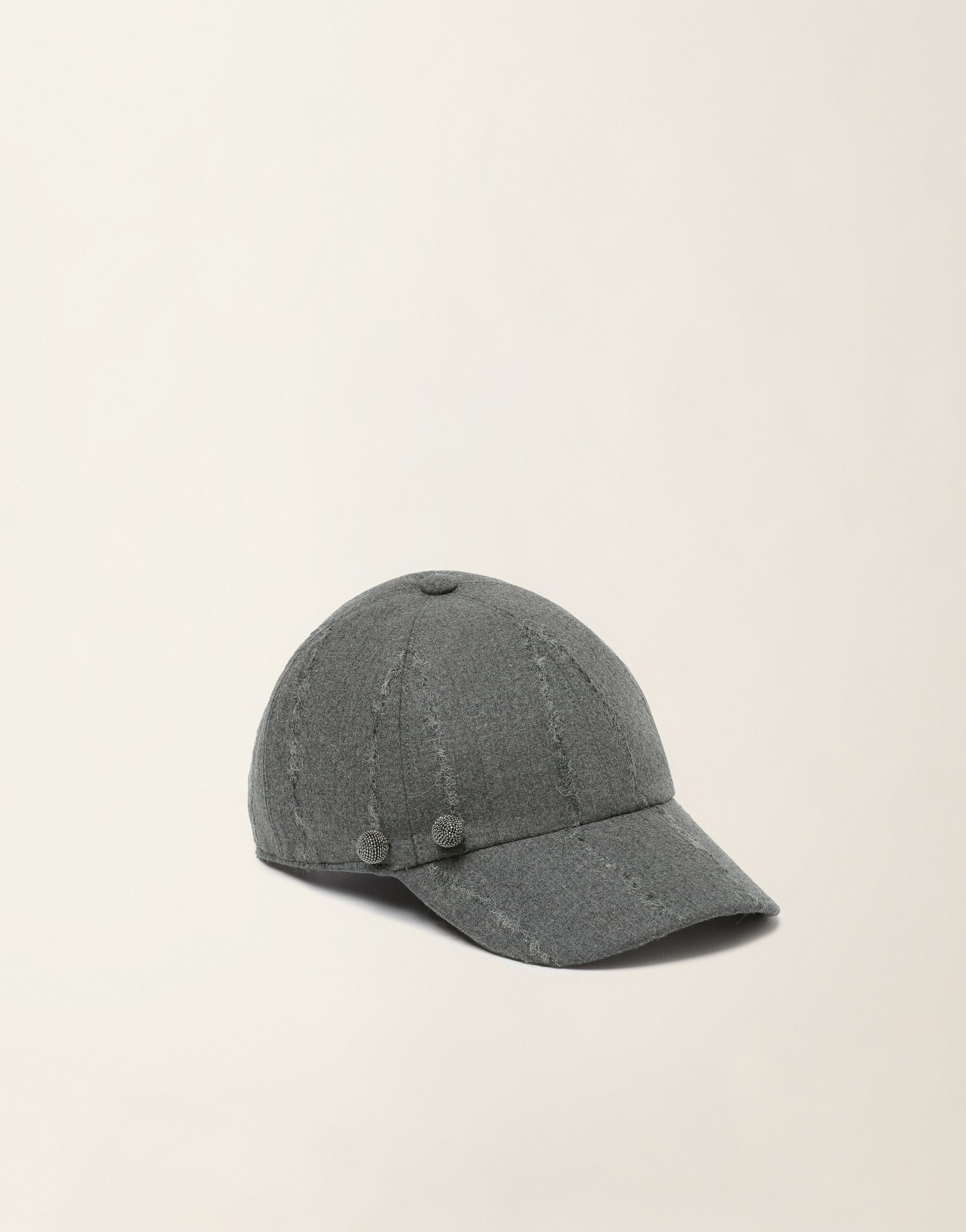 Pinstripe flannel baseball cap, charcoal Fabiana Filippi Pinstripe flannel baseball cap, charcoal Charcoal SAD226A941M4130000