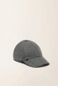Pinstripe flannel baseball cap, charcoal Fabiana Filippi Pinstripe flannel baseball cap, charcoal Charcoal SAD226A941M4130000