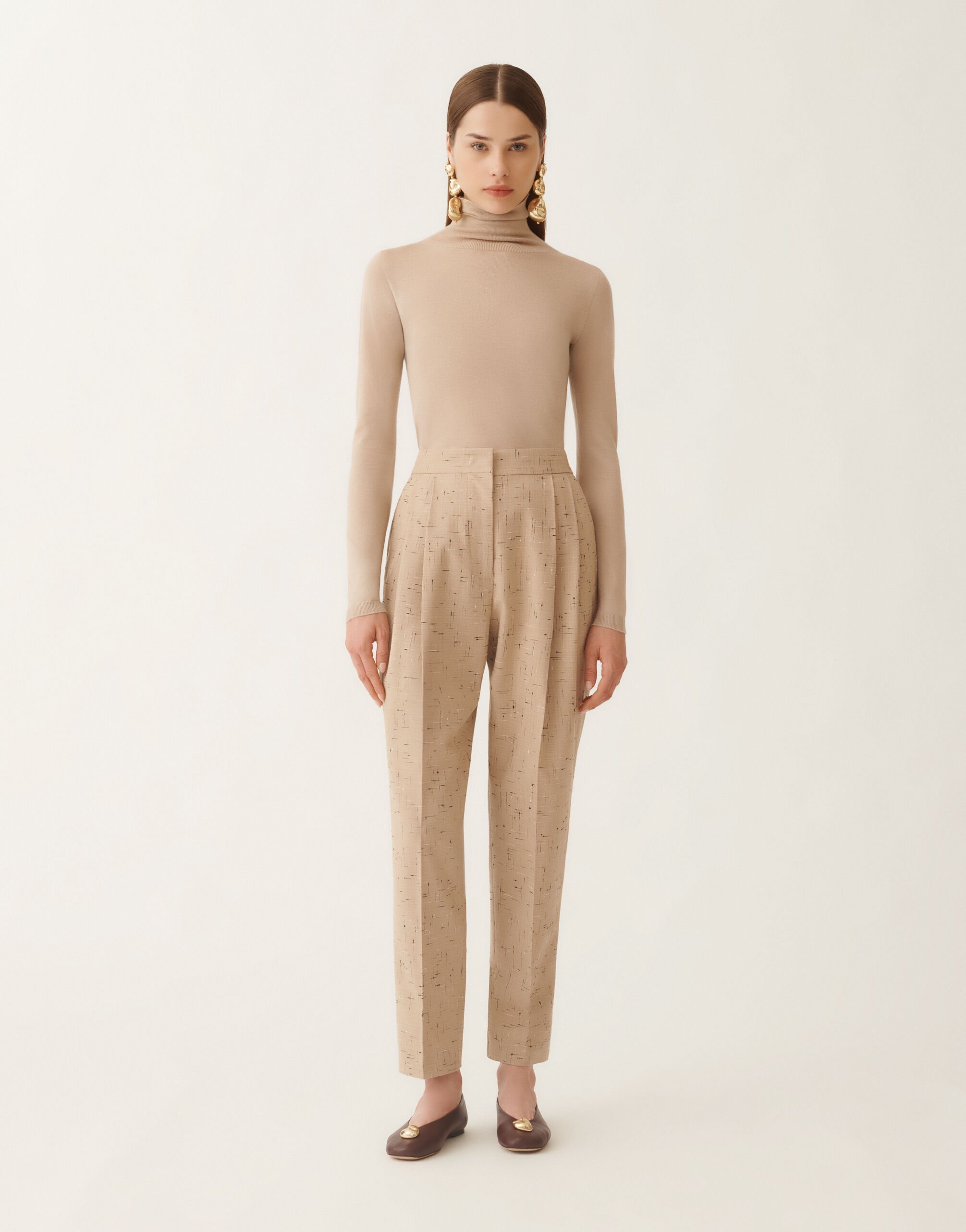 Fabiana Filippi Hose aus geknöpftem Tailoring, ahornfarben Beige PAD215F358D8920000