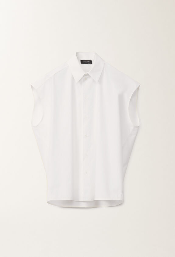 Fabiana Filippi POPLIN SLEEVELESS SHIRT WHITE CAD265F337D6500000