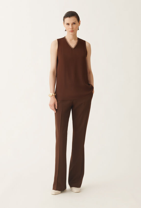 Fabiana Filippi Canotta in enver satin, ebano MARRONE TPD215F295L5610000