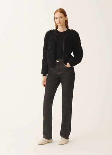Fabiana Filippi Bomber de mohair, negro Negro MAD225F503D5040000