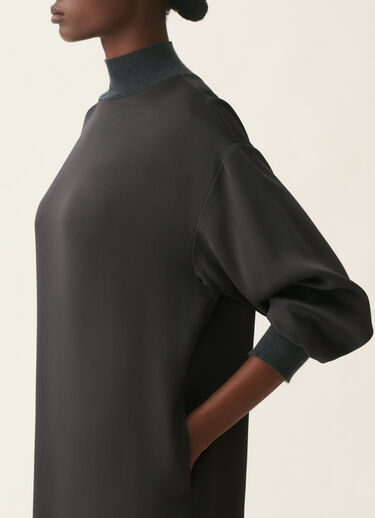 Fabiana Filippi Shiny enver satin dress, charcoal Charcoal ABD226F588M4320000