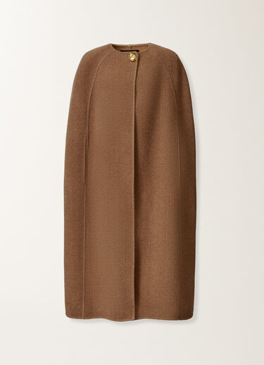 Fabiana Filippi Cape in soft double chevron, camel and ebony Brown CTD225F675D9230000