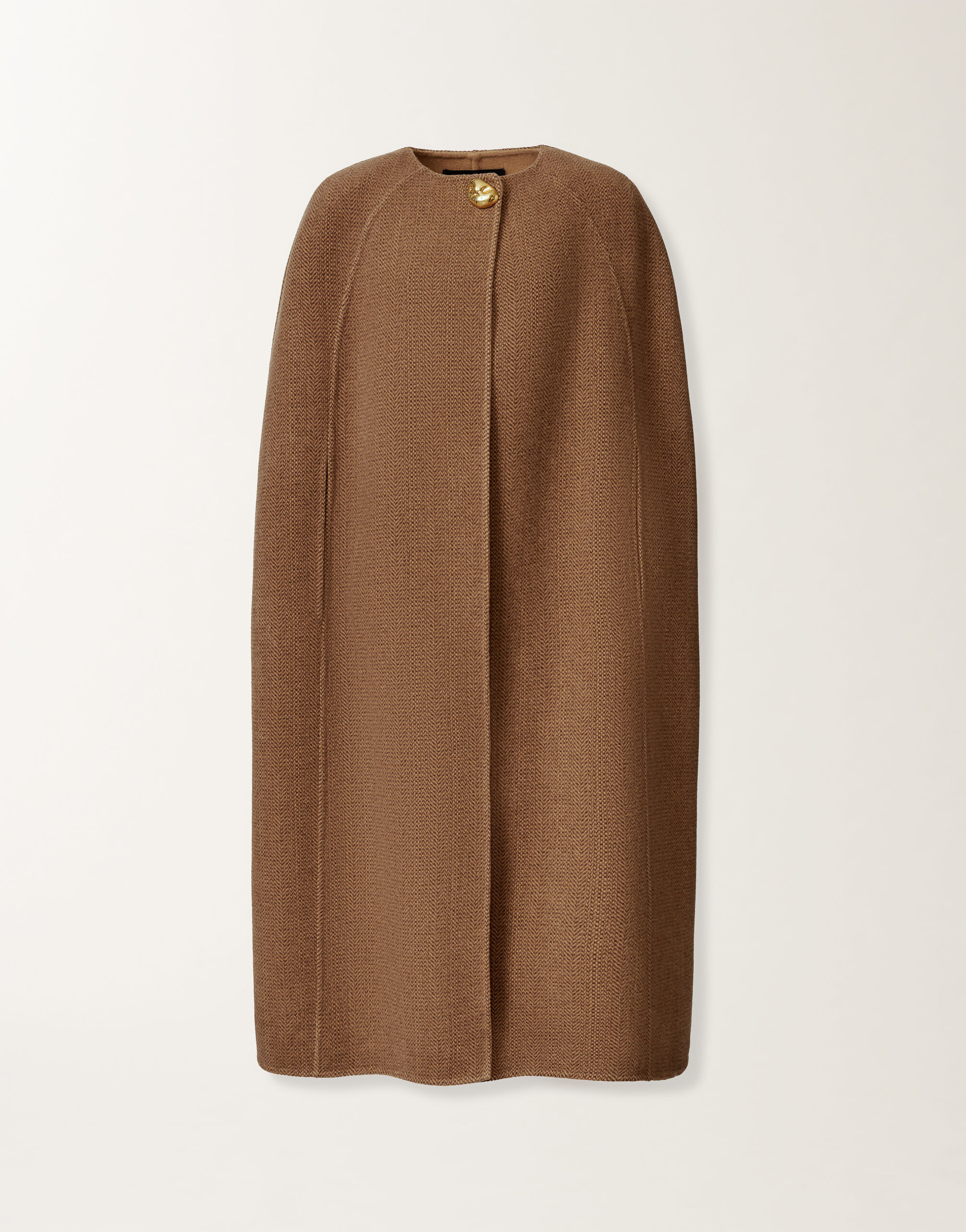 Fabiana Filippi Cape in soft double chevron, camel and ebony Brown CTD225F675D9230000