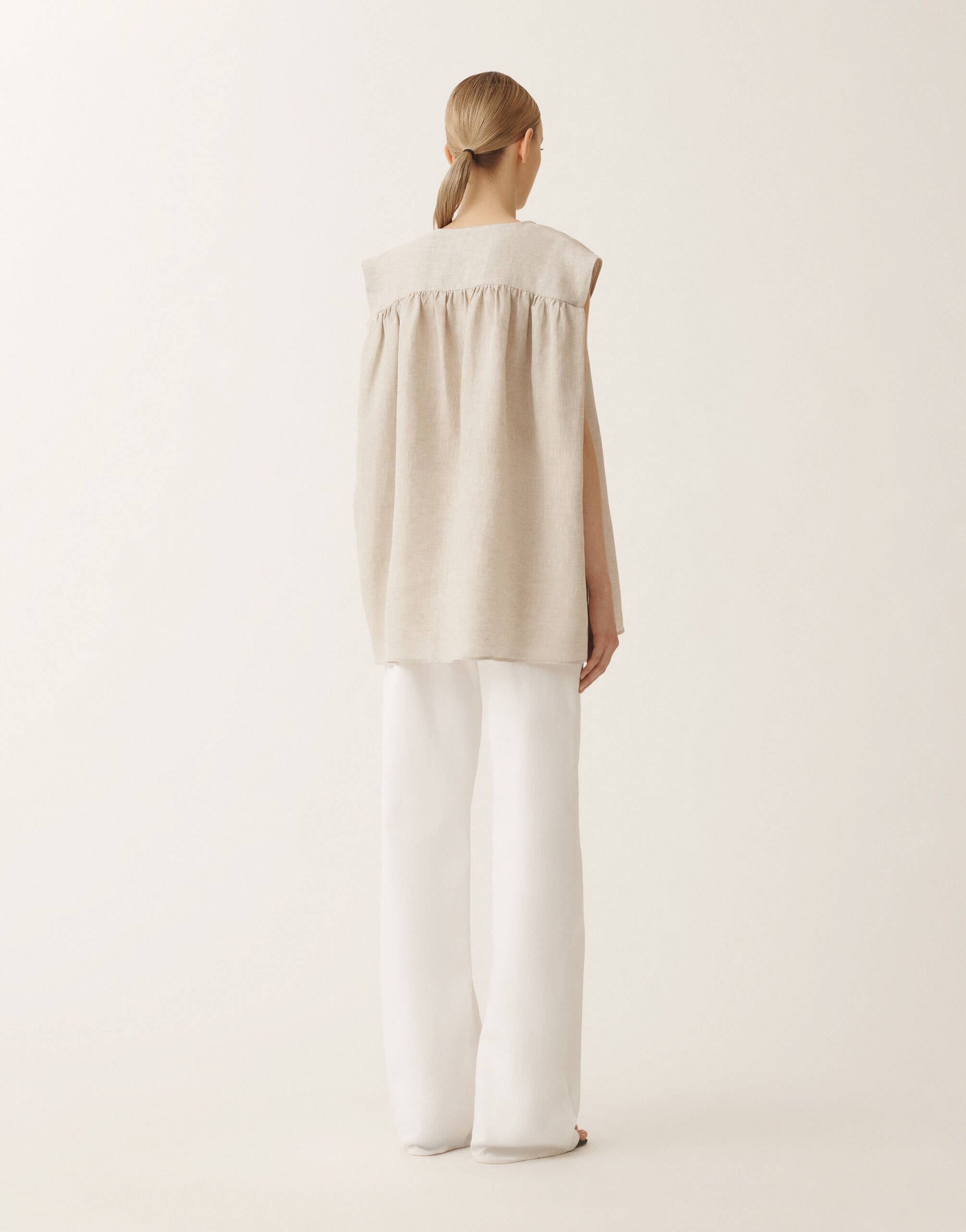 Fabiana Filippi Top aus Leinencanvas, greige WEISS TPD275F595L3770000