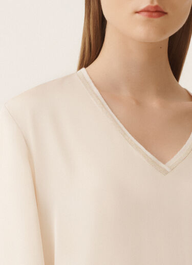 Fabiana Filippi Top aus Enver Satin, Butter Weiß TPD225F862L7040000