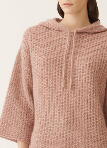 Fabiana Filippi Platinum mohair hoodie, smoke pink PINK MAD215F076L5510000