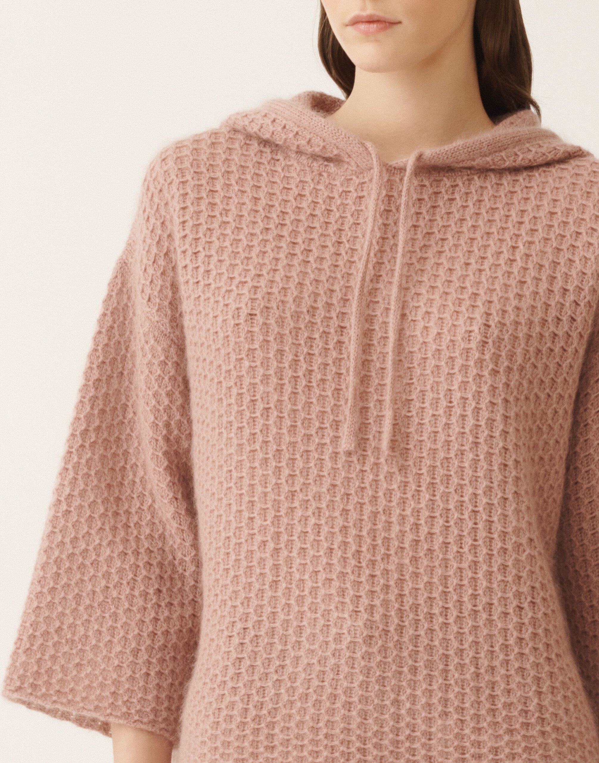 Fabiana Filippi Platinum mohair hoodie, smoke pink PINK MAD215F076L5510000