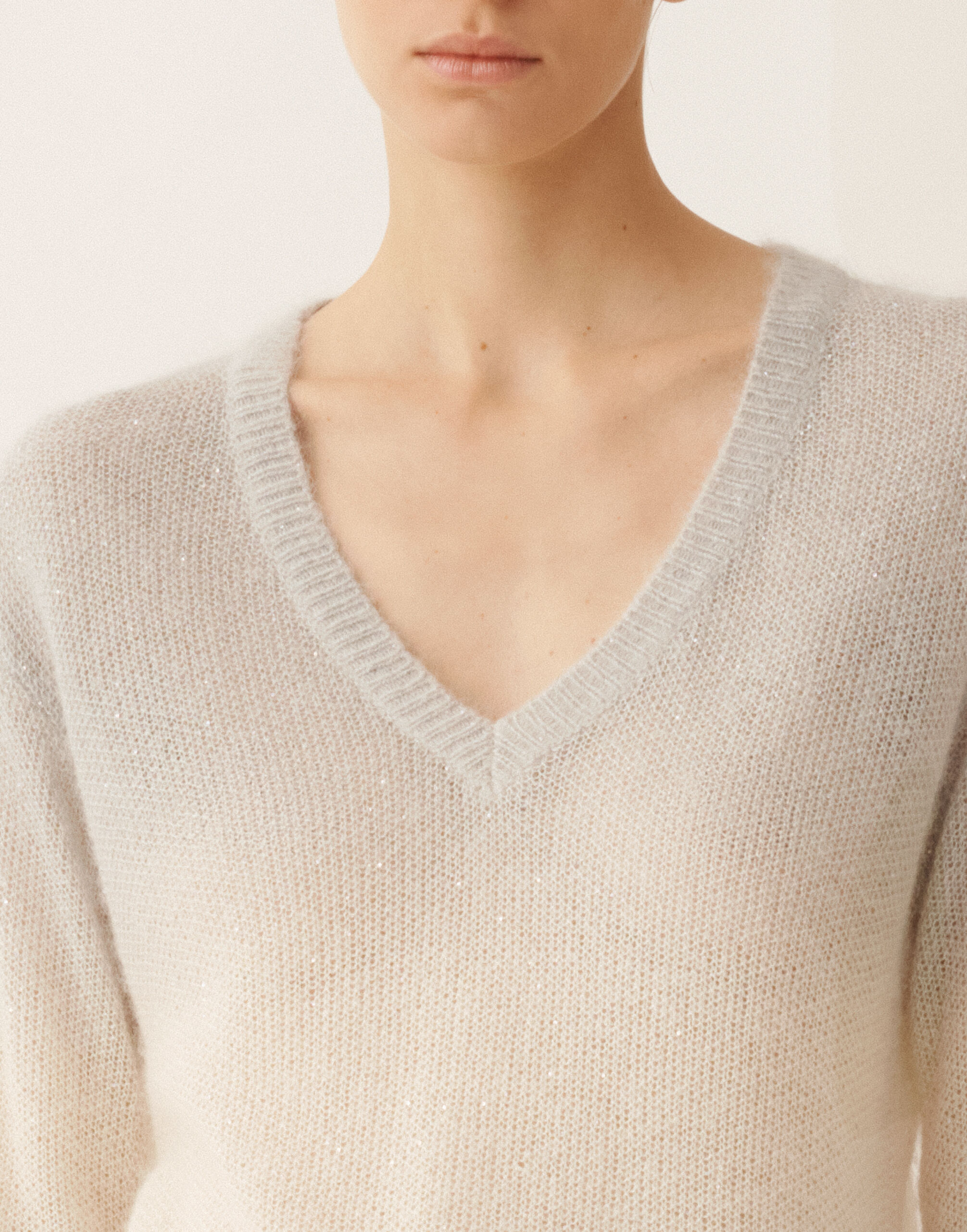 ♡FABIANA FILIPPI♡ニットベージュ40♡ レディースMohair and organic cotton sweater, raffia ニットウェア