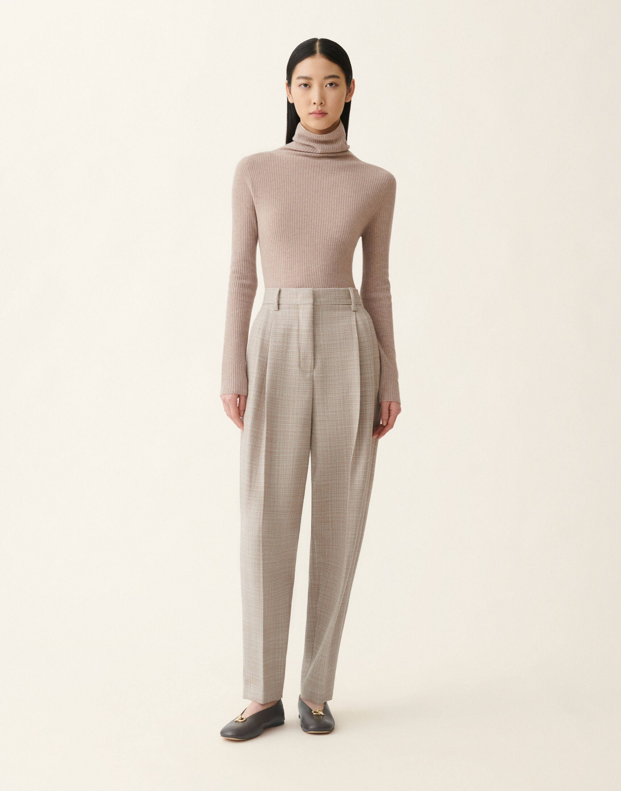 Fabiana Filippi Pantalone in mouliné, moka meringa Moka meringa PAD216F298D9830000