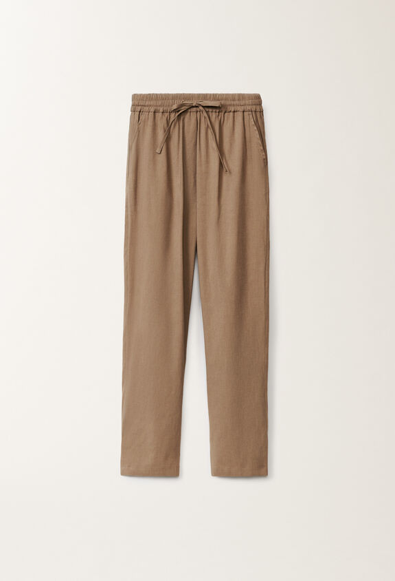 Fabiana Filippi Stretch viscose and linen trousers, taupe TAUPE PADC02F410H5490000