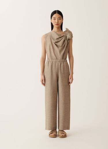 Fabiana Filippi Trevi pants in taupe linen canvas DOVE GREY PAD276F310M1310000