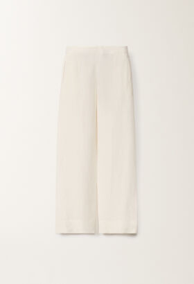 Fabiana Filippi Linen and viscose trousers, light sand BUTTER WHITE PADC02F400H5480000
